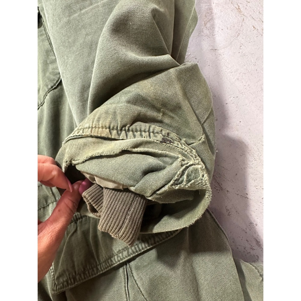 Vintage American Eagle Outfitters Canvas Field Jacket Olive Green Distressed L - Picture 6 of 10